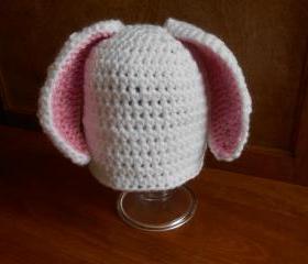 Bunny Rabbit Infant Hat or American Girl-type doll hat (size 0-3 months, 3-6 months, or 6-12 months)