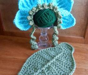  Flower & Leaf Infant Portrait Set or American Girl-type doll costume (size 0-3 months or 3-6 months)