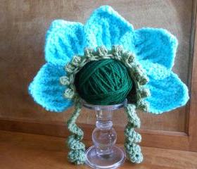 Infant Flower Bonnet or American Girl-type doll bonnet (size 0-3 months, 3-6 months, 6-12 months, or Toddler)