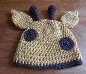 Giraffe Infant Hat - size 0-3 months, 3-6 months, 6-12 months, or 1-3 years